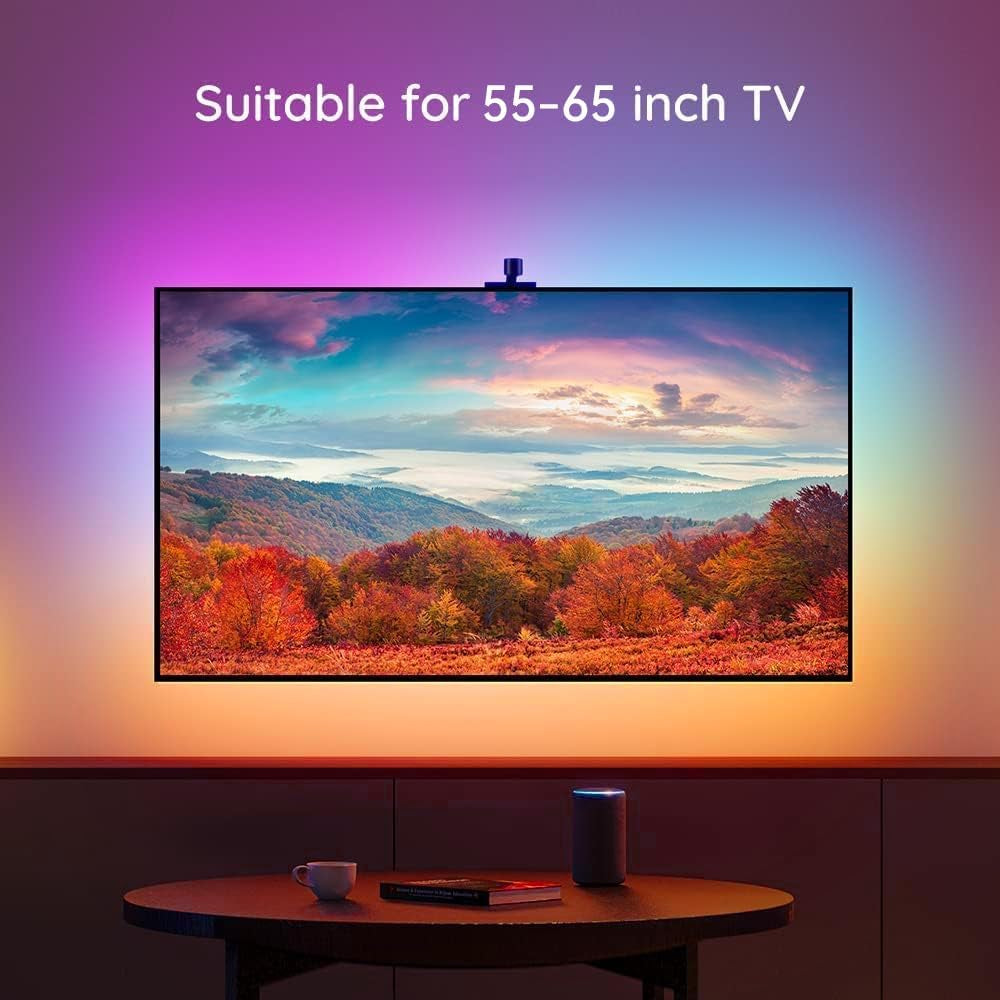 Smart RGB IC TV Lights,Tv Led Backlight with 2.4G Remote, 12.5 Ft for TV 55-65 Inch, USB Backlights for TV,LED Show,Computer,Gaming Room